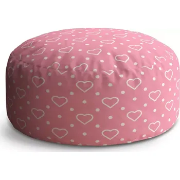Taburet Sablio Kulatý taburet Circle Srdce a tečky: 38x48 cm - Sablio