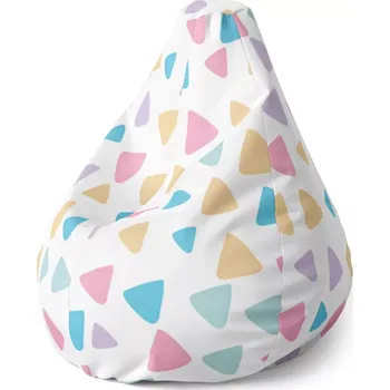 Sedací pytel Sedací vak Pear Barevné trojúhelníčky - Sablio - 70 x 95 x 15 cm