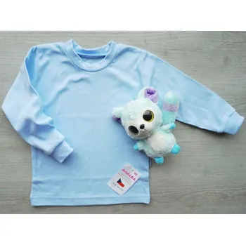 AMÁLKA Bavlněné tričko s dlouhým rukávem, modré Velikost: 116