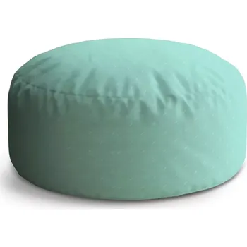 Taburet Sablio Kulatý taburet Circle Bílé čárky na tyrkysové: 38x48 cm - Sablio