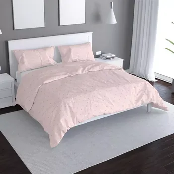 Povlečení Saténové povlečení Růžové křížky na světle růžové - Sablio - 140x220 / 90x70