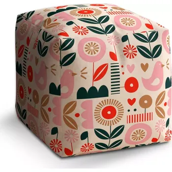 Taburet Sablio Taburet Cube Retro folklór: 40x40x40 cm