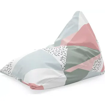 Sedací pytel Sablio Sedací vak Triangl Obrazce v něžných barvách: 120 x 100 x 100 cm - Sablio