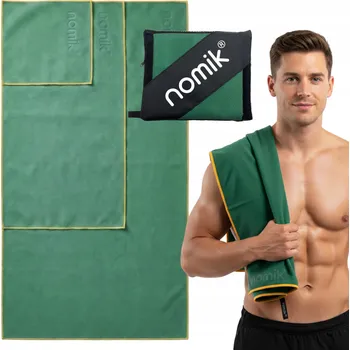 Ručník Rychleschnoucí sportovní ručník z mikrovlákna sada ručníků 3 ks zelený