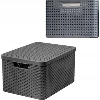 Úložný box Úložný box s víkem Curver Rattan Style, velikost L