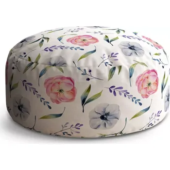 Taburet Sablio Taburet Circle Letní květy: 38x48 cm