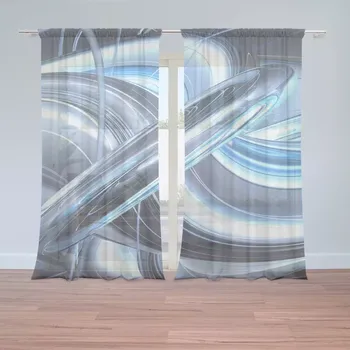 Záclona Sablio Záclony Modrá abstrakce: 2 ks - 150x250 cm - Sablio