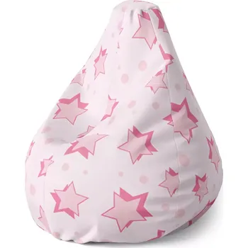 Sedací pytel Sedací vak Pear Růžové hvězdy - Sablio - 70 x 95 x 15 cm