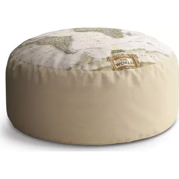 Taburet Sablio Kulatý taburet Circle Mapa světa: 38x48 cm - Sablio