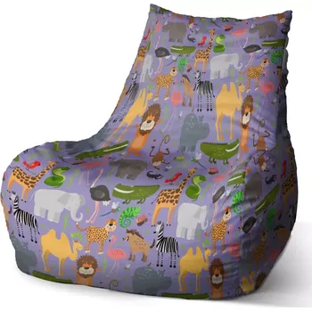 Sedací pytel Sedací vak Bean Animované safari - Sablio - 100 x 90 x 45 cm