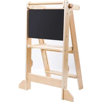 Stolička eliNeli Skládací učící věž rostoucí 2v1 - lakovaná s kreslící tabulí - BAZAR