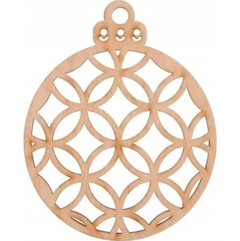 Vánoční dekorace Vánoční Baňky dřevěné, vyřezávané, přírodní, 8 cm, 3 kusy