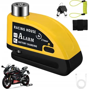 Bezpečnostní kamera ALARM ZÁMEK NA KOTOUČOVOU BRZDU MOTOCYKLU A KOLA S NABÍJENÍM USB-C