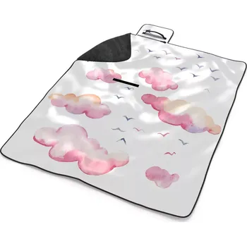 deka Sablio Plážová deka Růžové mraky: 200x140 cm