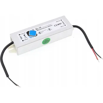 Napájecí zdroj pro osvětlení NAPÁJECÍ ZDROJ 24V LED Vodotěsný Hermetický Pro Pásky MONO RGB 15W IP67 ÚZKÝ