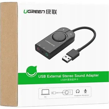 EXTERNÍ ZVUKOVÁ KARTA ADAPTÉR USB MINI JACK S REGULACÍ VÝKONU