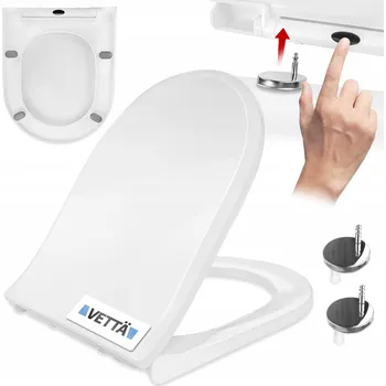 Sedátko na WC Vettä s pomalým sklápěním, antibakteriální, bílé, polypropylen