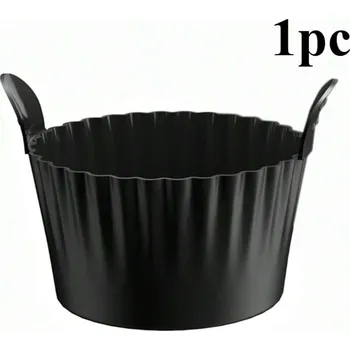 Příslušenství pro fritézu Silikonové košíčky do horkovzdušné fritézy | kuchyňské doplňky, pečení bez tuku - Černá 1 ks