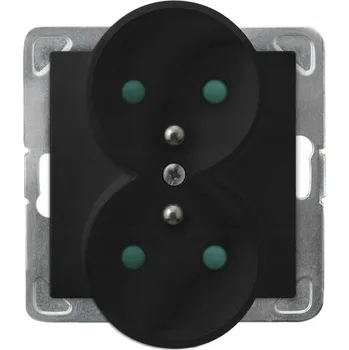 Elektrická zásuvka Elektrická Zásuvka nástěnná Ospel černá