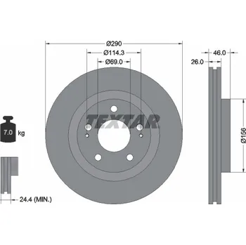Brzdový kotouč Brzdový kotouč TEXTAR 92148303