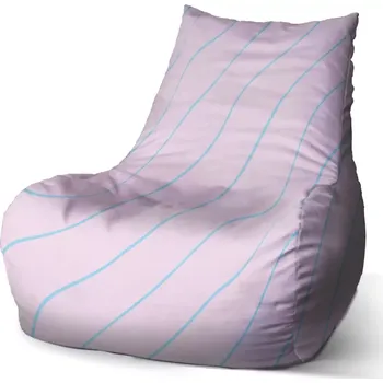 Sedací pytel Sedací vak Bean Modré pruhy na růžové - Sablio - 60 x 70 x 70 cm