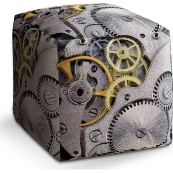 Taburet Sablio Taburet Kostka Hodinový strojek: 40x40x40 cm - Sablio