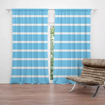 Závěs Sablio Závěsy Modrobílé pruhy: 2 ks - 140x250 cm - Sablio