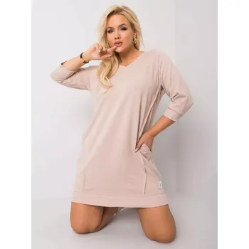 Dámské šaty Šaty RV SK 6847.59P béžová jedna velikost
