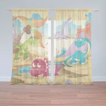 Záclona Sablio Záclony Dinosauři 5: 2 ks - 150x250 cm - Sablio