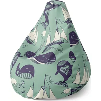 Sedací pytel Sedací vak Pear Velryby - Sablio - 140 x 100 x 25 cm
