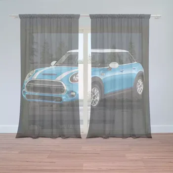 Záclona Sablio Záclony Mini sedan Černé pozadí: 2ks 150x250cm