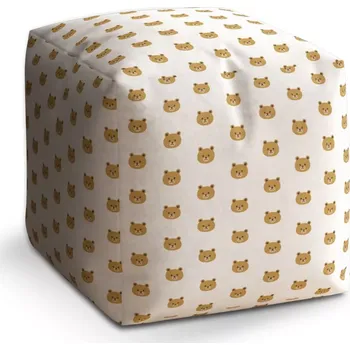 Taburet Sablio Taburet Kostka Medvídci na bílé: 40x40x40 cm - Sablio