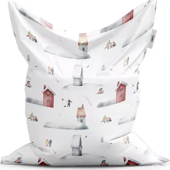 Sedací pytel Sablio Sedací vak Classic Zimní radovánky - 200x140 cm