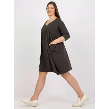Dámské šaty RV šaty SK 8529.37P tmavá khaki jedna velikost