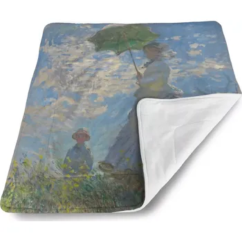 Dětská deka Sablio Dětská deka pro miminko Dáma se slunečníkem - Claude Monet - 80x100 cm