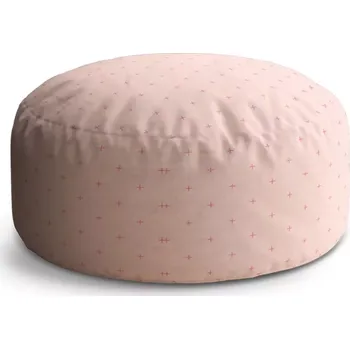 Taburet Sablio Kulatý taburet Circle Růžové křížky na světle růžové: 38x48 cm - Sablio