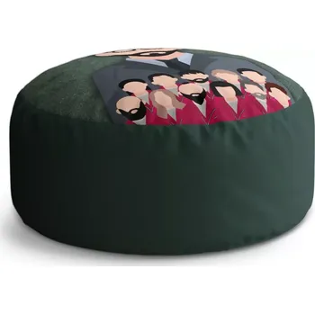 Taburet Sablio Taburet Circle Money heist Profesor a jeho tým Zelená: 38x48 cm