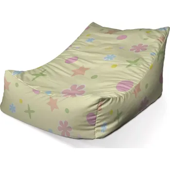 Sedací pytel Sedací vak Lounge Květiny na žluté - Sablio - 80 x 95 x 50 cm