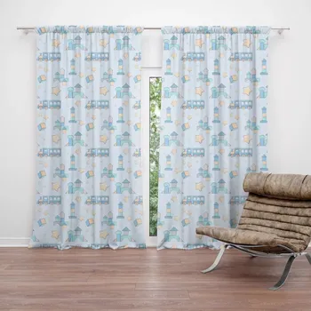 Závěs Sablio Závěsy Stavebnice a vláčky: 2 ks - 140x250 cm - Sablio