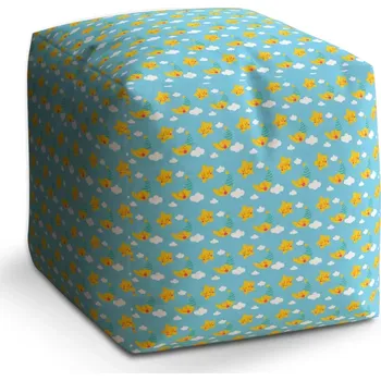 Taburet Sablio Taburet Kostka Hvězdy a měsíce: 40x40x40 cm - Sablio