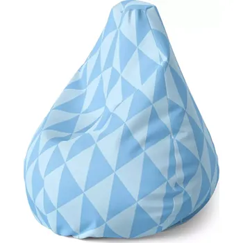 Sedací pytel Sedací vak Pear Modré obrácené pyramidy - Sablio - 140 x 100 x 25 cm