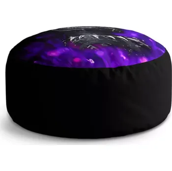 Taburet Sablio Taburet Circle BLACK PANTHER Fialová luminescence: 38x48 cm