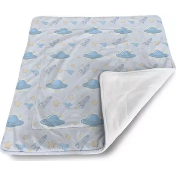 Dětská deka Sablio Dětská deka pro miminko Létající talíře a rakety - 80x100 cm