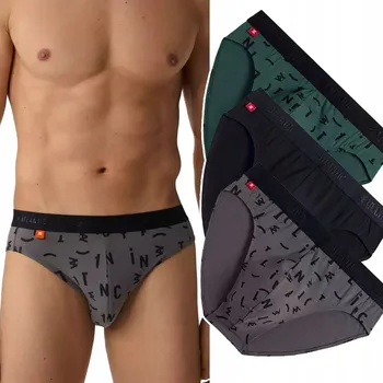 Slipy Pánské slipy Atlantic 3MP-161 A'3 S-2XL XL zelená-černá-grafitová