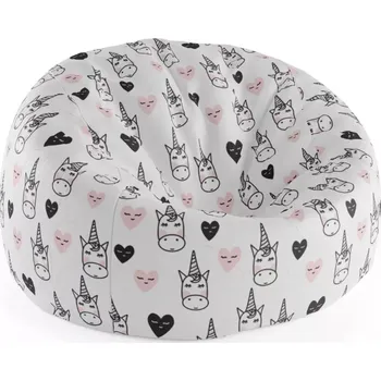 Sedací pytel Sablio Sedací vak Cocoon Hlava jednorožce - 115 x 75 cm x 45 cm - Sablio