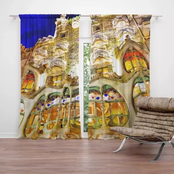 Závěs Sablio Závěsy Barcelona Gaudi Casa Batllo 1: 2 ks - 140x250 cm - Sablio