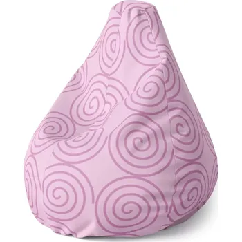 Sedací pytel Sedací vak Pear Růžové spirály - Sablio - 70 x 95 x 15 cm