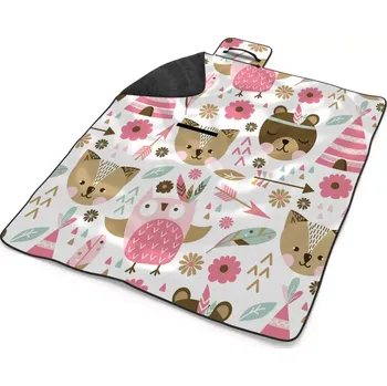 deka Sablio Plážová deka Lesní zvířátka: 200x140 cm