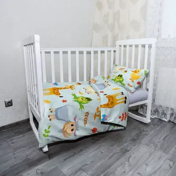 Povlečení Sablio Mikroplyšové povlečení do dětské postýlky Zvířátka 3 - 100x135 / 40x60