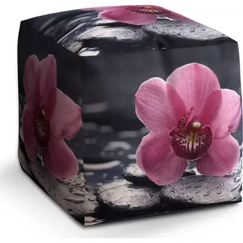 Taburet Sablio Taburet Kostka Orchidej: 40x40x40 cm - Sablio